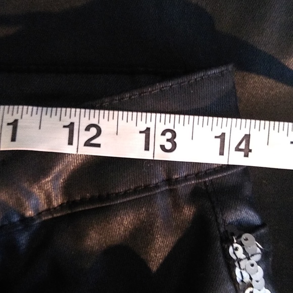 Tractor blu faux leather pants/ jeans size 28 w/ silver sequins at the sides - Picture 4 of 9